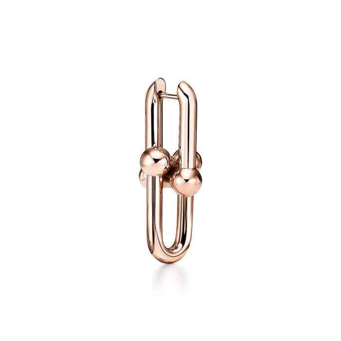 ELSIE LOVE Link Earrings | V Gold 18K Gold Plated Minimalist Hoop - Image 10