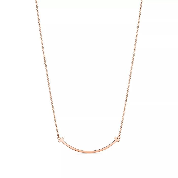ELSIE LOVE Smile Pendant with Zirconia Small | V Gold 18K Gold Plated Minimalist Necklace - Image 9