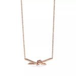 ELSIE LOVE Knot Pendant Necklace | V Gold 18K Gold Plated Adjustable Minimalist Pendant - Image 7