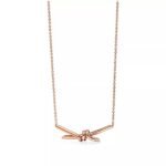 ELSIE LOVE Knot Pendant with Zirconia | V Gold 18K Gold Plated Adjustable Minimalist Necklace - Image 10