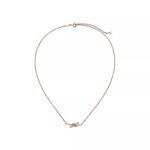 ELSIE LOVE Small Knot Pendant with Zirconia | V Gold 18K Gold Plated Adjustable Minimalist Necklace - Image 7
