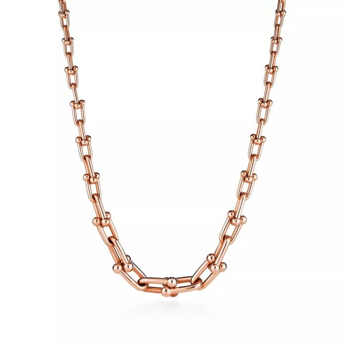 ELSIE LOVE Link Necklace | V Gold 18K Gold Plated Minimalist Chain Necklace 18” - Image 10