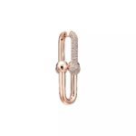 ELSIE LOVE Link Earrings with Zirconia | V Gold 18K Gold Plated | 1.5" Fashion Earrings - Image 10
