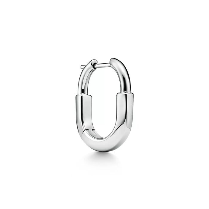ELSIE LOVE Lock Earrings | V Gold 18K Gold Plated Minimalist Hoops - Image 10