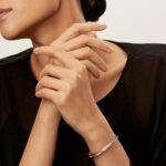 ELSIE LOVE Lock Bangle Bracelet for Women, 18K Gold Plated, Medium Size - Image 8