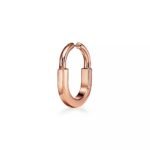 ELSIE LOVE Lock Earrings with Zirconia | V Gold 18K Gold Plated Medium Hoops - Image 10
