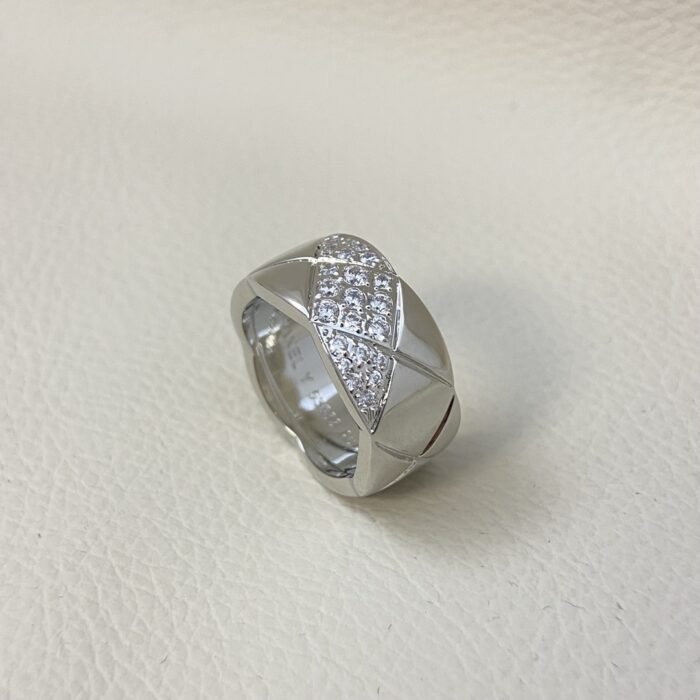 ELSIE LOVE Coco Crush Ring · 925 Sterling Silver 18K Gold Plated · Quilted Design with Full Zirconia Inlay · Luxury Women’s Ring - Image 10