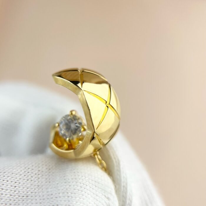 ELSIE LOVE Coco Crush Necklace Women 18K Gold Plated V Gold Zirconia C Letter Pendant PVD 5x Layered - Image 10
