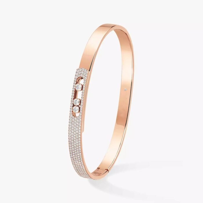 ELSIE LOVE Move Noa Bracelet Women 18K Gold Plated V Gold Zirconia PVD 5x Layered Bangle 4.5mm - Image 10