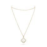 ELSIE LOVE Clover Pendant Necklace, Women’s Long Chain 925 Sterling Silver, 18K Gold Plated - Image 11