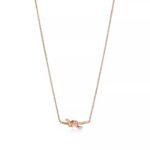 ELSIE LOVE Small Knot Pendant with Zirconia | V Gold 18K Gold Plated Adjustable Minimalist Necklace - Image 8