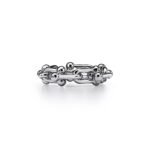 ELSIE LOVE Link Ring with Zirconia | V Gold 18K Gold Plated Chain Style Band - Image 11