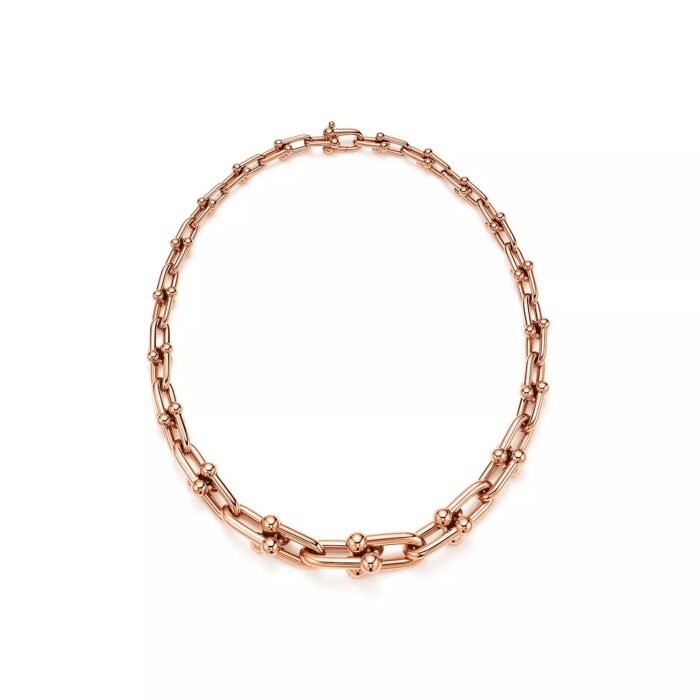 ELSIE LOVE Link Necklace | V Gold 18K Gold Plated Minimalist Chain Necklace 18” - Image 11