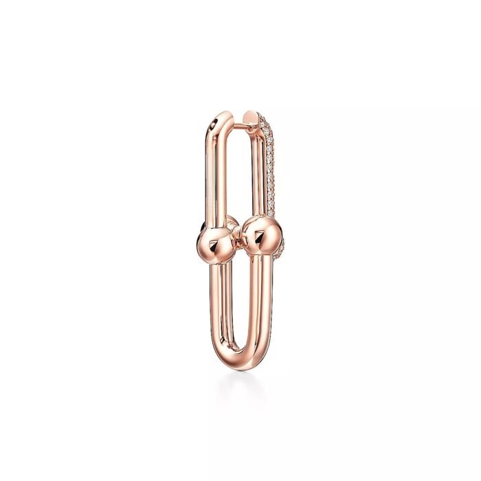 ELSIE LOVE Link Earrings with Zirconia | V Gold 18K Gold Plated | 1.5" Fashion Earrings - Image 11