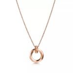 ELSIE LOVE T1 Circle Pendant Necklace – 18K Gold Plated, Small Motif, Adjustable 16-18" Chain, Minimalist V Gold Jewelry - Image 11