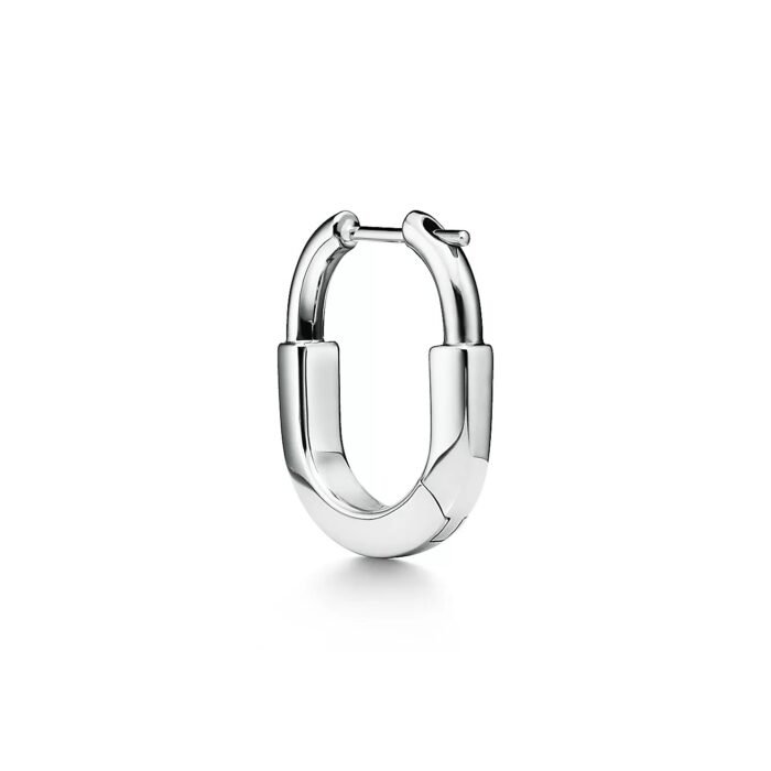 ELSIE LOVE Lock Earrings | V Gold 18K Gold Plated Minimalist Hoops - Image 11