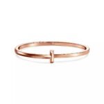ELSIE LOVE T1 Narrow Hinged Bangle for Women, 18K Gold Plated V Gold Medium Bracelet - Image 11