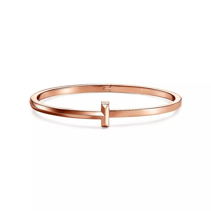 ELSIE LOVE T1 Narrow Hinged Bangle for Women, 18K Gold Plated V Gold Medium Bracelet - Image 11