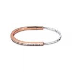 ELSIE LOVE Lock Bangle 18K Gold Plated with Zirconia, Narrow Design - Image 11