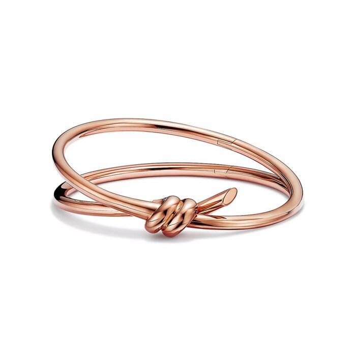 ELSIE LOVE Knot Bracelet 18K Gold Plated PVD 5x Layered Medium Size - Image 6