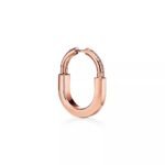 ELSIE LOVE Lock Earrings with Zirconia | V Gold 18K Gold Plated Medium Hoops - Image 11
