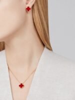 Clover Leaf Necklace,925 Silver, 18k Gold Plated - Image 11