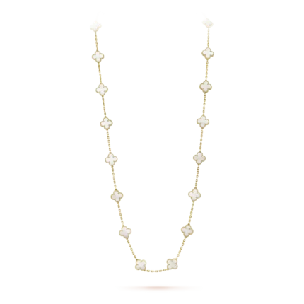 ELSIE LOVE Multi Clover Long Necklace for Women, 925 Sterling Silver, 18K Gold Plated