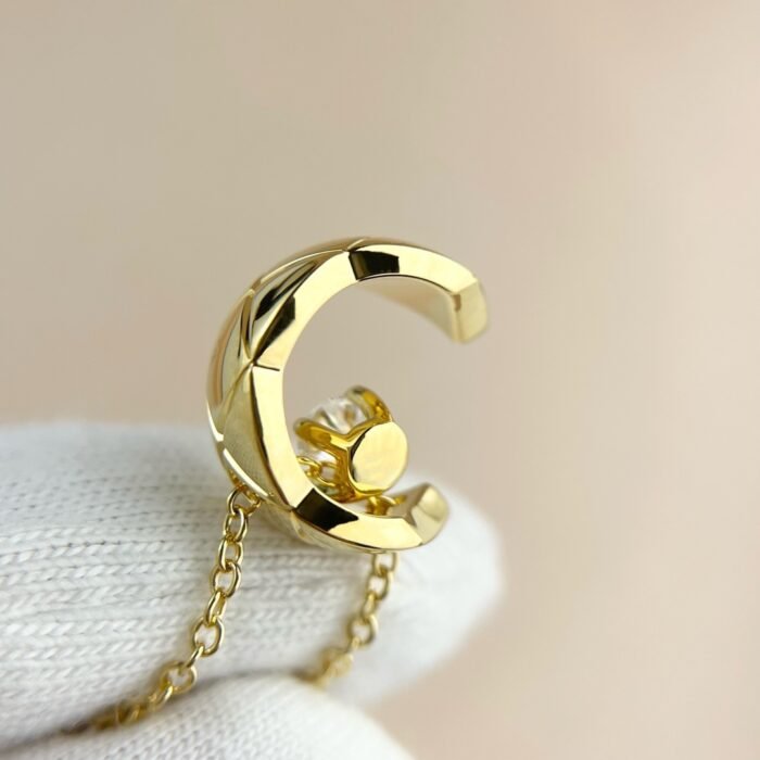 ELSIE LOVE Coco Crush Necklace Women 18K Gold Plated V Gold Zirconia C Letter Pendant PVD 5x Layered - Image 11