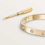 ELSIE LOVE Screw Bangle Bracelet Women 18K Gold Plated V Gold PVD 5x Layered Zirconia Classic Design 0.24in - Image 35