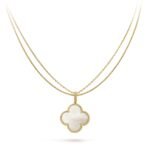 ELSIE LOVE Clover Pendant Necklace, Women’s Long Chain 925 Sterling Silver, 18K Gold Plated - Image 12