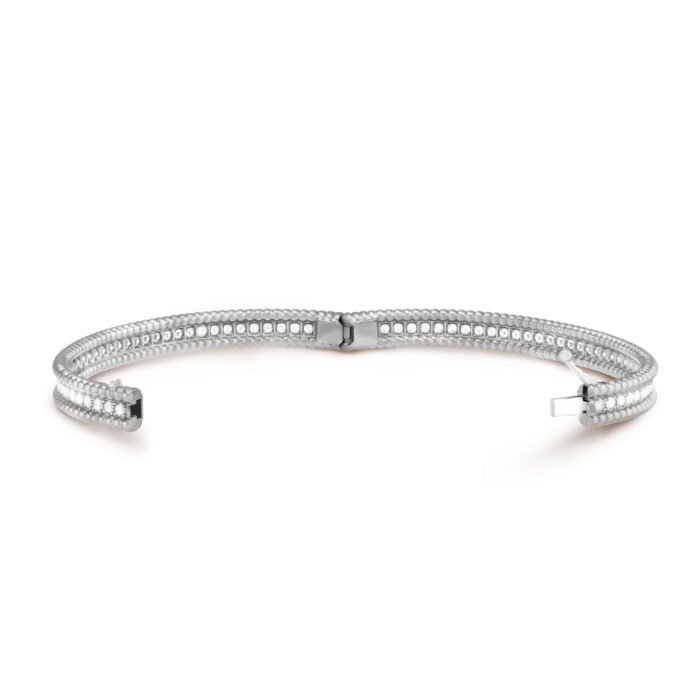 ELSIE LOVE Perlee Bangle Bracelet for Women, 18K Gold Plated V Gold, Cubic Zircon - Image 11