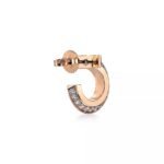 ELSIE LOVE T1 Hoop Earrings Extra Small with Zirconia | V Gold 18K Gold Plated Minimalist Hoops - Image 3