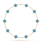 ELSIE LOVE Clover Leaf Necklace · 18K Gold Plated 925 Silver · Multiple Motifs · Mother-of-Pearl / Onyx / Carnelian / Malachite / Blue Agate - Image 11