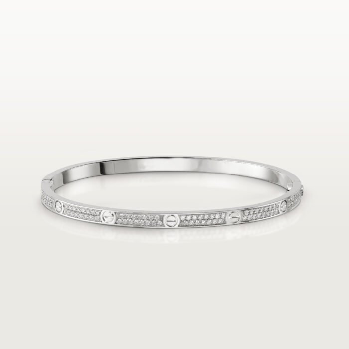 ELSIE LOVE Cubic Zircon Paved Screw Bangle | V Gold 18K Gold Plated with PVD Technology - Image 9