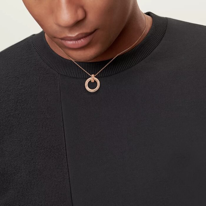 ELSIE LOVE T1 Circle Pendant Necklace, 18K Gold Plated with Zirconia, Adjustable 16-18 Inch Chain - Image 12