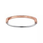 ELSIE LOVE Lock Bangle 18K Gold Plated with Zirconia, Narrow Design - Image 12