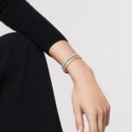 ELSIE LOVE Coco Crush Bracelet · 18K Gold Plated V Gold · Quilted Engraving with Zirconia · Elegant Women’s Bangle - Image 12