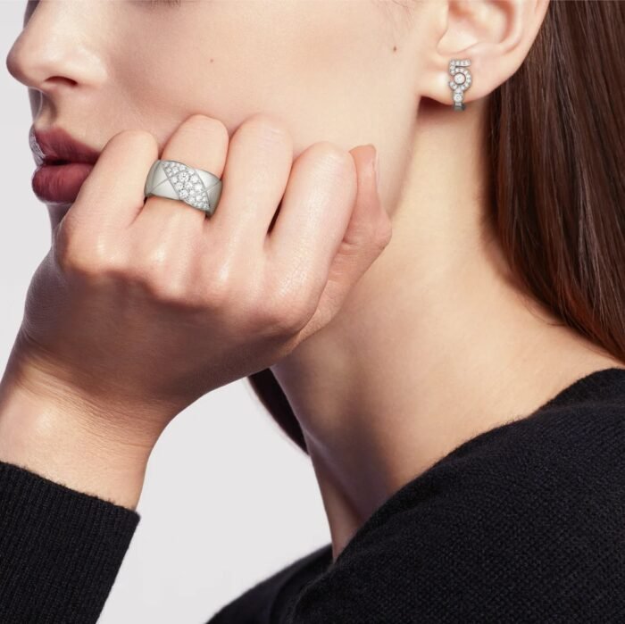 ELSIE LOVE Coco Crush Ring · 925 Sterling Silver 18K Gold Plated · Quilted Design with Full Zirconia Inlay · Luxury Women’s Ring - Image 12
