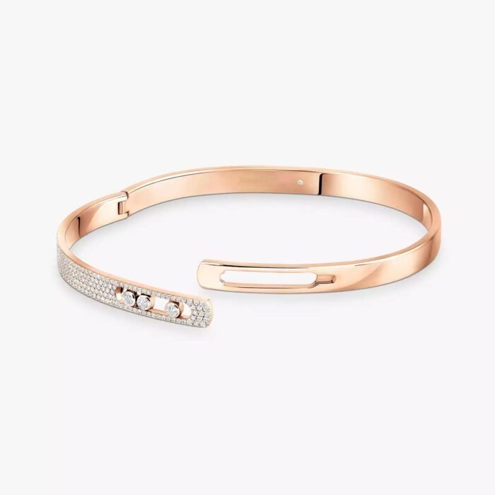 ELSIE LOVE Move Noa Bracelet Women 18K Gold Plated V Gold Zirconia PVD 5x Layered Bangle 4.5mm - Image 12