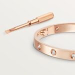 ELSIE LOVE Screw Bangle Bracelet Women 18K Gold Plated V Gold PVD 5x Layered Zirconia Classic Design 0.24in - Image 36