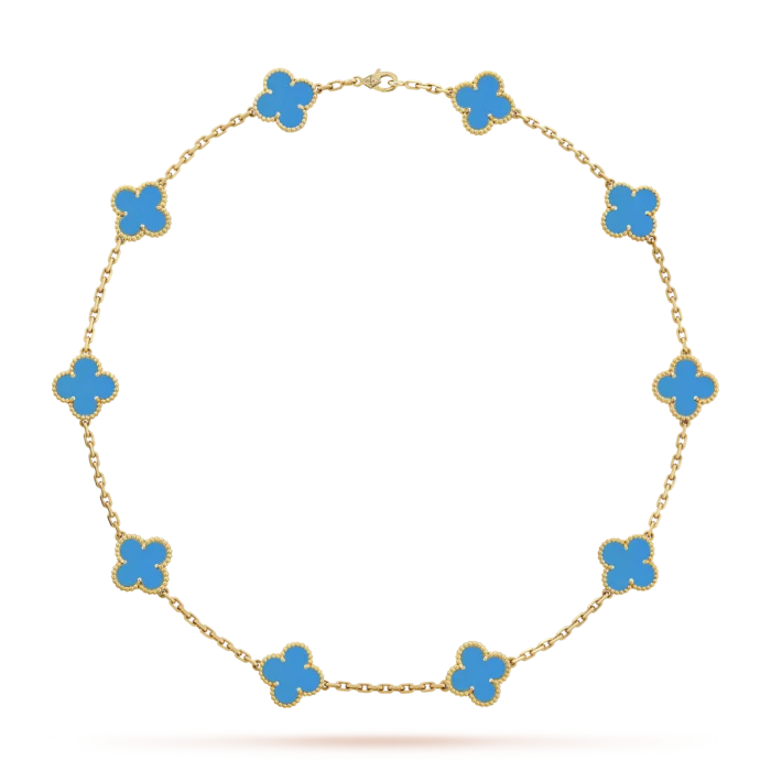 ELSIE LOVE Clover Leaf Necklace · 18K Gold Plated 925 Silver · Multiple Motifs · Mother-of-Pearl / Onyx / Carnelian / Malachite / Blue Agate - Image 11