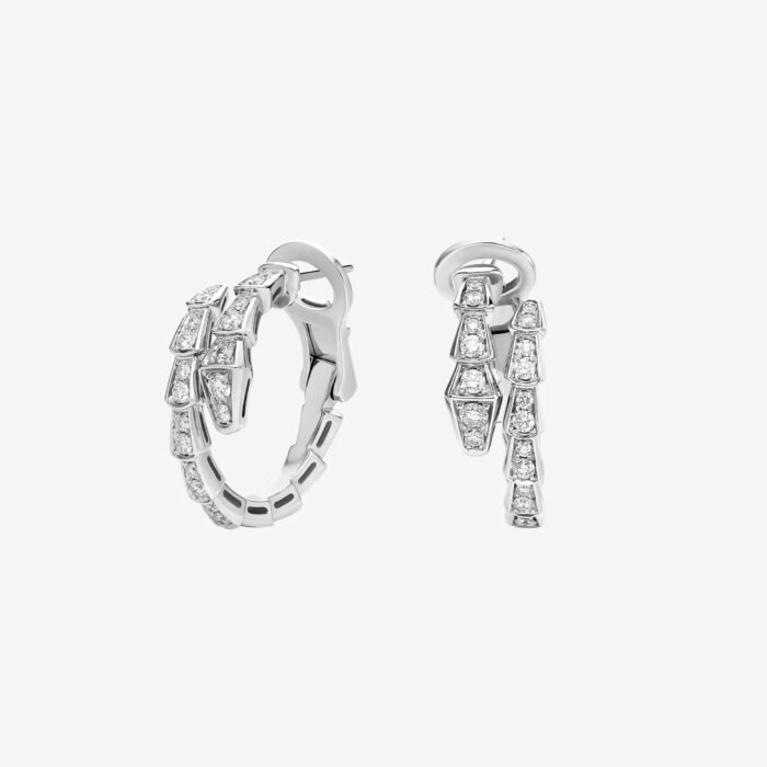 ELSIE LOVE Chain Link Earrings with Cubic Zirconia · 925 Sterling Silver · 18K White Gold Plated · PVD 5x Layered - Image 1