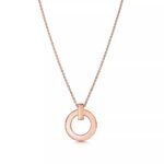 ELSIE LOVE T1 Circle Pendant Necklace – 18K Gold Plated, Small Motif, Adjustable 16-18" Chain, Minimalist V Gold Jewelry - Image 13