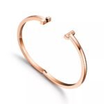 ELSIE LOVE T1 Narrow Hinged Bangle for Women, 18K Gold Plated V Gold Medium Bracelet - Image 13