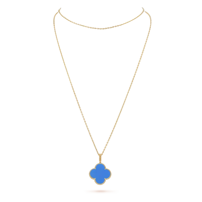 ELSIE LOVE Clover Pendant Necklace, Women’s Long Chain 925 Sterling Silver, 18K Gold Plated - Image 15