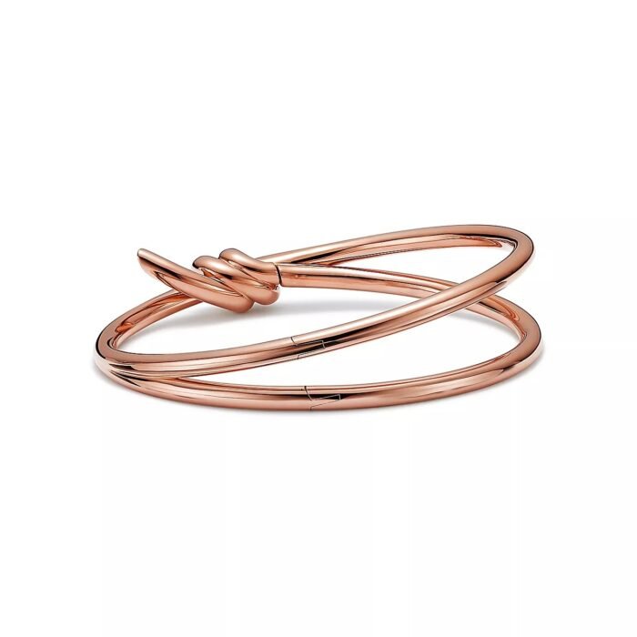 ELSIE LOVE Knot Bracelet 18K Gold Plated PVD 5x Layered Medium Size - Image 8