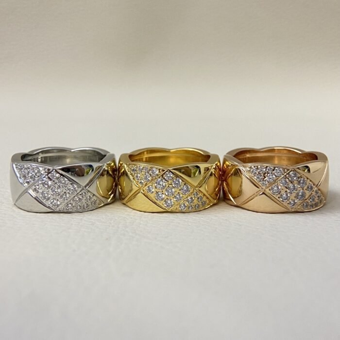 ELSIE LOVE Coco Crush Ring · 925 Sterling Silver 18K Gold Plated · Quilted Design with Full Zirconia Inlay · Luxury Women’s Ring - Image 13