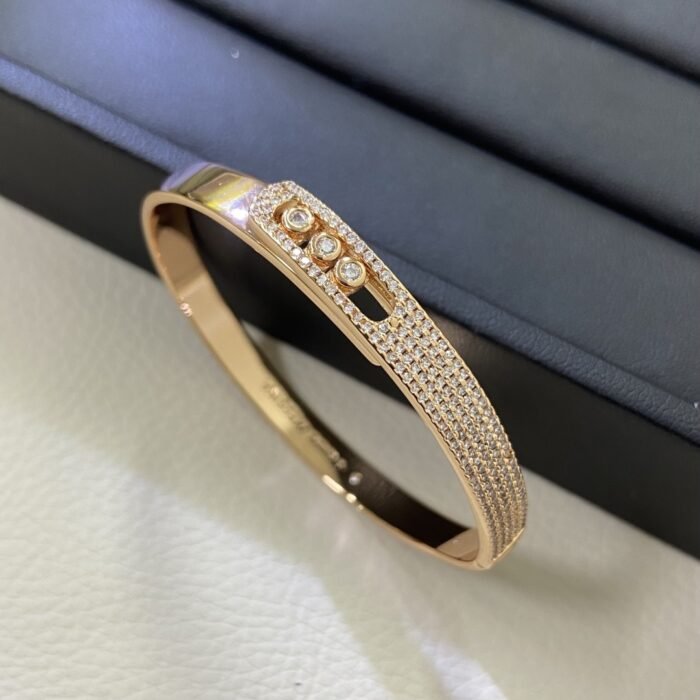 ELSIE LOVE Move Noa Bracelet Women 18K Gold Plated V Gold Zirconia PVD 5x Layered Bangle 4.5mm - Image 13