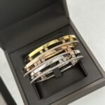 ELSIE LOVE Move Romane Bracelet Women 18K Gold Plated V Gold Zirconia PVD 5x Layered Double Band Bangle - Image 13