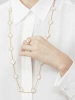 ELSIE LOVE Multi Clover Long Necklace for Women, 925 Sterling Silver, 18K Gold Plated - Image 13